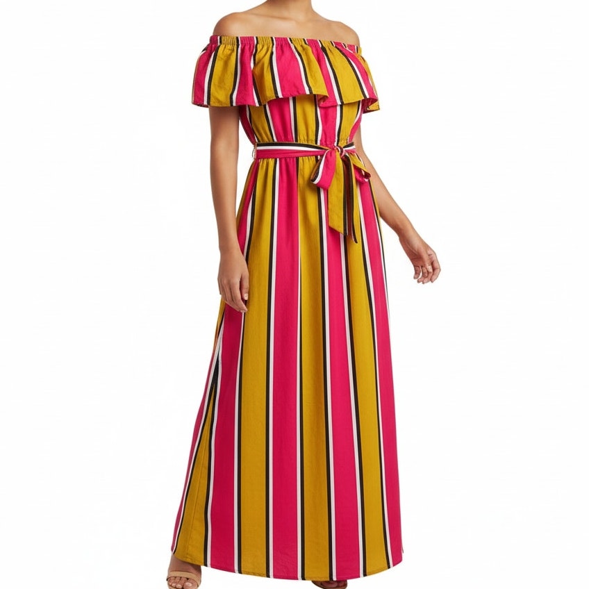 Forever 21 Balearic Beach Collection Stripes Maxi Dress, L
